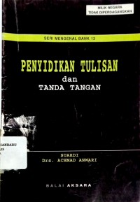 Image of Penyidikan Tulisan dan Tanda Tangan